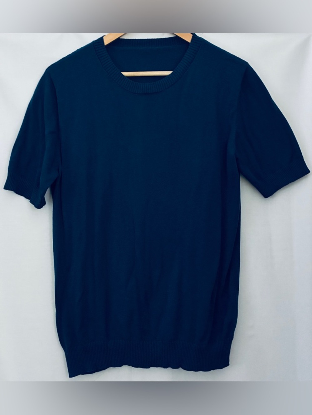 Women’s Short-Sleeve Crewneck Sweater  in Navy